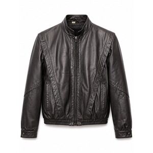 Vintage Wilsons Black Leather Jacket 80s Thriller Style Paneled Bomber Womens 16